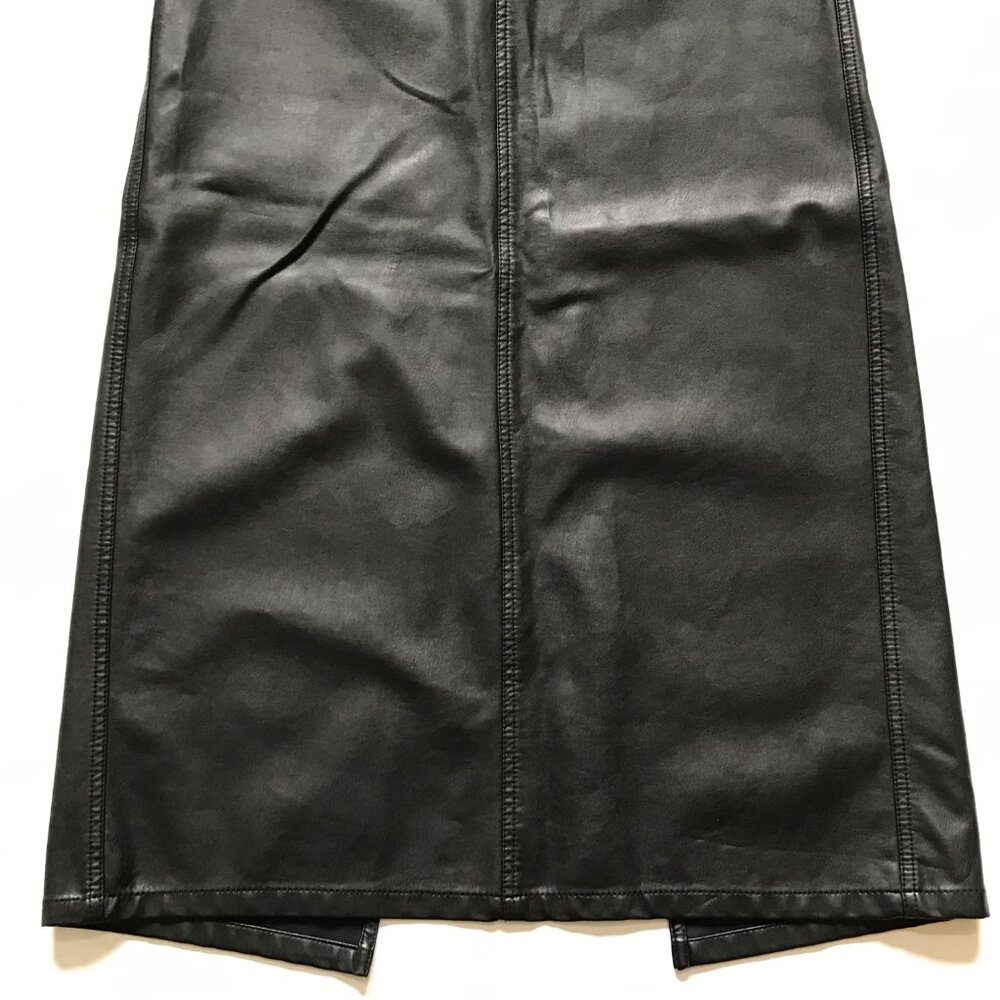 We the Free People City Slicker Vegan Faux Leather Maxi Skirt Womens 0 Black - Picture 12 of 14